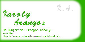 karoly aranyos business card